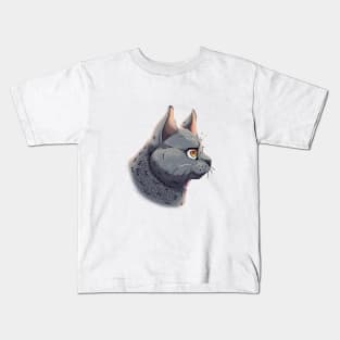 Blue British Shorthair Side Portrait Kids T-Shirt